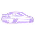 BMW M3 E46 angled.STL BMW M3 E46 angled wallart