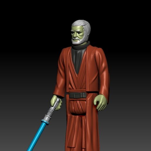 screenshot.4909.jpg Star Wars .stl obi wan .3D action figure .OBJ Kenner style.