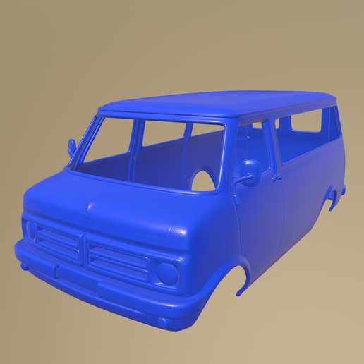 🚐 Bedford CF Mk1 Minibus 1972 Printable In Separate Parts・ STL