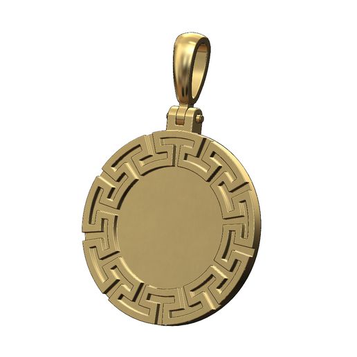 Versace greek key pendant with bail 3D print model 3D model