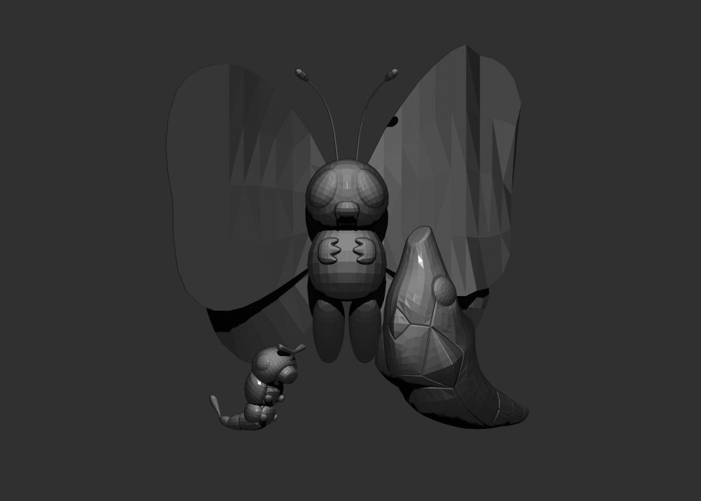 Download OBJ file Pokemon, pack of 3 lowpoly models • Template to 3D ...