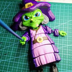 Halloween Witch MultiColor Flexi Print-In-Place + figure & keychain