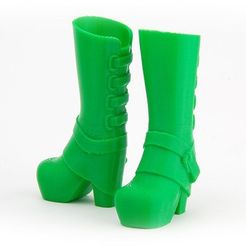MAKIES_GlamBoots_Green_display_large.jpg Free STL file Makies Glam Boots・3D printable object to download