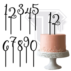 Topper-Num-Girly.png Archivo STL Numbers - Cake topper - Girly・Plan de impresión en 3D para descargar