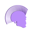 punk_hairy_1_fixed1.stl Fichier STL gratuit Porte-clés tête de mort avec cheveux・Design imprimable en 3D à télécharger