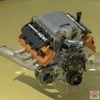 Hellcat_Render_4.jpg STL file DODGE SRT HELLCAT - ENGINE・3D printing template to download
