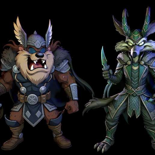 Taz-Thor & Loki-Coyote Asgardian Chaos