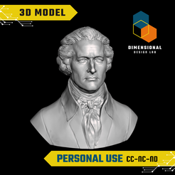 Alexander-Hamilton-Personal.png 3D Model of Alexander Hamilton - High-Quality STL File for 3D Printing (PERSONAL USE)