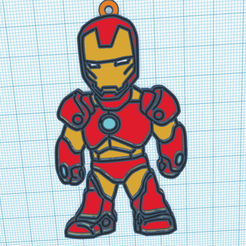 IronManChibi5Colores.png STL file Iron Man Chibi Keychain・3D printable design to download