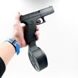 IMG_6014.jpg PISTOL Glock 17 Drum Magazine MOVABLE TRIGGER PARTS articulated