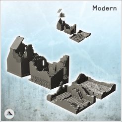 1-PREM-B26.jpg Archivo STL Conjunto de cuatro edificios en ruinas con escombros y tejado de tejas (26) - Segunda Guerra Mundial Segunda Guerra Mundial Campaña del Oeste EE.UU. Reino Unido Alemania・Modelo de impresión 3D para descargar