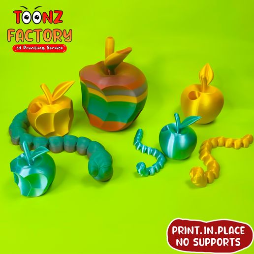 TOONZ FACTORY PRINT.IN.PLACE NO SUPPORTS Флекси-принтер Apple Worm Articulated