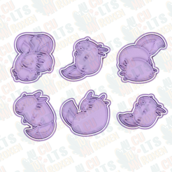 covermain.png 3D file Axolotl cookie cutter set of 6・Model to download and 3D print, roxengames