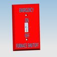 EMERGENCY oN Ui Seay UL Wall Switch Cover - Furnace Shutoff Switch