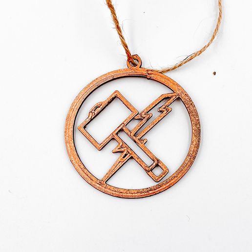 Thor hammer with lightning PENDANT NECKLACE JEWELRY EARRINGS 3D model