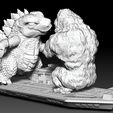 Godzilla-VS-Kong-22.jpg Godzilla Vs Kong carrier ship attack caricature -3D PRINT MODEL