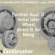 Template-Hero-shot-Disassembled-drive-sprocket-1.jpg Panther Ausf. D initial Idler wheels 1/35 - for Meng