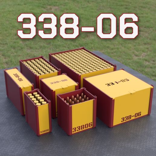 DBOX AMMO BOX .338-06 A-Square AMMUNITION STORAGE 10/20/25/50/100/150 ROUNDS CRATE ORGANIZER 338-06