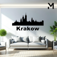 Krakow.png Wall silhouette - City skyline - Krakow