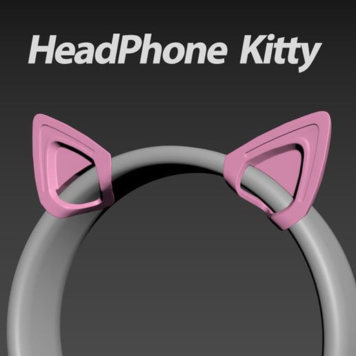 HeadphoneKitty2.jpg Datei STL HeadPhone Kitty herunterladen • Design für 3D-Drucker, merry3d