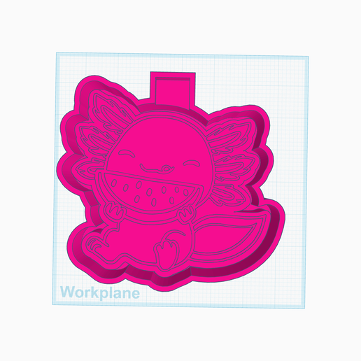 Watermelon Axolotyl Freshie STL 3D model