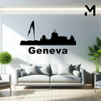 Geneva.png Wall silhouette - City skyline Set