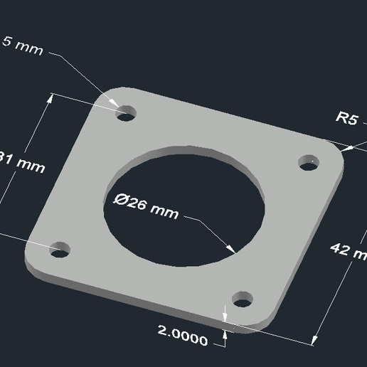 Schrittmotor-Schwingungsdmpfer 3D-Drucker (42X42X2 mm) STL Datei fr  3D-DruckCults