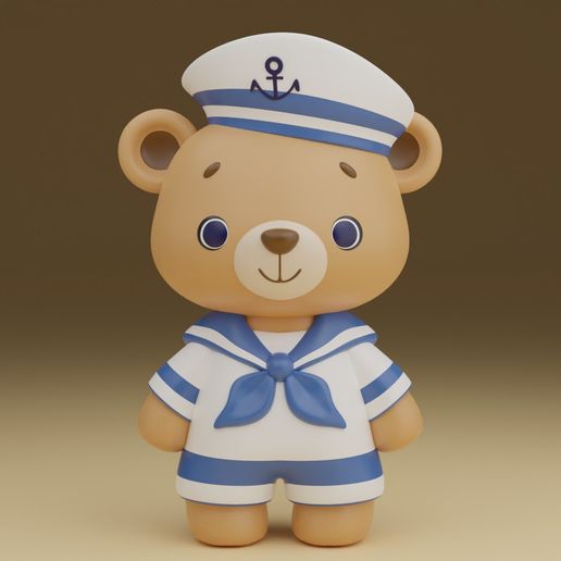 🐻 Bear sailor・ STL File for 3D printing・Cults
