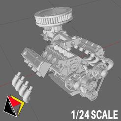 0216_454_V8_Chevy_Engine_0216_SEPARATED.jpg Fichier STL Moteur Chevy 454 V8 à l'échelle 1/24・Plan à imprimer en 3D à télécharger, PWLDC