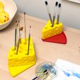 Shapeofmike_Cheese_pen_Holder_Cute_Kids_3D-Printed_3-Holders.jpg Cheese Pen Holder for aesthetic desk