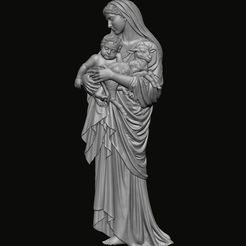 129.1.jpg Colgante María con el Niño Jesús Modelo para imprimir en 3D
