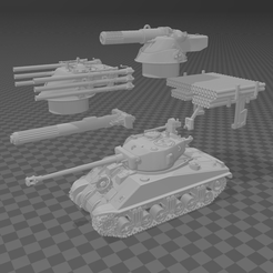 1.png Free STL file M4 Sherman Medium Tank for Dust Warfare 1947・Template to download and 3D print