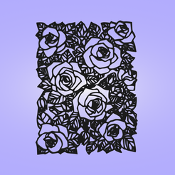 EN) Weg D) eS aE ‘ e et “GO KX> Hae mt (7 : ~ _ > : xe cre a ae Fichier STL Murale décorative, décoration murale, panno, roses・Modèle pour impression 3D à télécharger