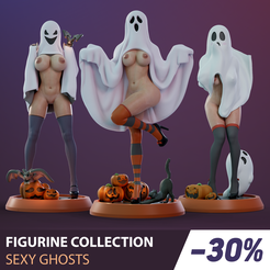 00_-Cover_2048_2048-_Sexy-ghosts.png STL file Figurine collection / Sexy ghosts / 3 pieces・3D printing template to download