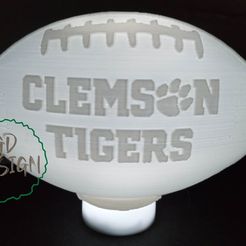 IMG_20230228_153536956.jpg STL file Clemson Tigers FOOTBALL LIGHT, TEALIGHT, READING LIGHT, PARTY LIGHT・3D printable model to download