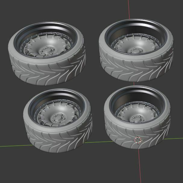 w1.jpg 3D file W1 Wheel set front and rear with 2 offsets・3D print object to download, BlackBox