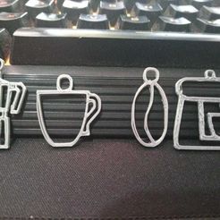 cafe.jpg Archivo STL gratis Llaveros para Cafeteria・Objeto de impresión 3D para descargar