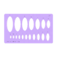 25 degrees Ellipses Guide .obj Ellipse Templates - Set of 4