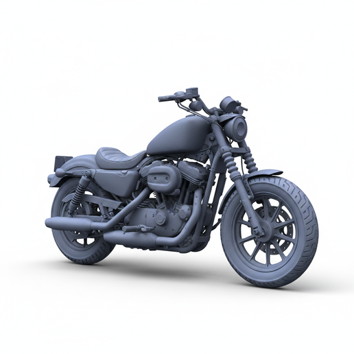 Harley-Davidson Sportster motorcycle keychain STL, classic motorcycle STL, garage diorama motorcycle, stylized motorcycle, 1:64 motorcycle, motorcycle trophy STL, 1:12 motorcycle, cafe racer STL, custom exhaust motorcycle STL, realistic motorcycle STL, bi