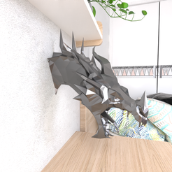 13.png STL file Skyrim dragon HEad Lowpoly・Template to download and 3D print, RandomThings