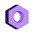 M4x0.7_nut.STL Most Common Metric Nut And Bolt - M2 through M20