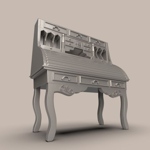 6.84.jpg Vintage Roll Top Desk - Victorian Antique