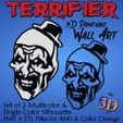 Terrifier-IMG.jpg Terrifier Art the Clown Horror Movie Silhouette Multicolor Wall Art
