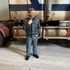 Rugged Veteran – Vintage Military Jacket & Ripped Jeans Figure