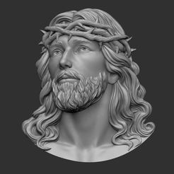 jesus-head-pendant-2-3d-model-obj-mtl-dxf-stl.jpg Jesus Head pendant 2 3D print model