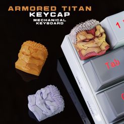 portada_titan_eren_cult_cgtrader.jpg Armored Titan - Keycap 3D for mechanical keyboard - AOT SNK -