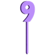 Topper Num Cartoon 9.stl STL file Numbers - Cake topper - Cartoonish・3D printable model to download