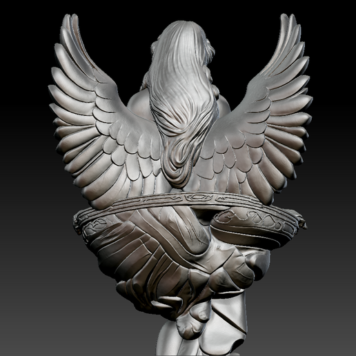 yhuioll.png Gardien céleste - Sculpture d'ange mythique gratuite (imprimable en 3D)