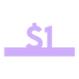 1 Dollar.STL Display Price Blocks - USD Currency