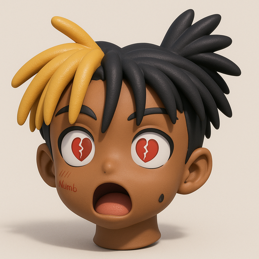 👤 XXXTENTACION anime style bust heartbreak toy・ STL File